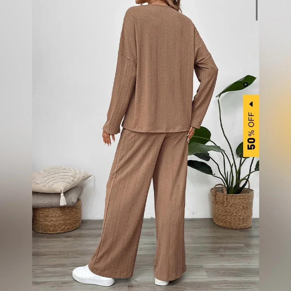 Pink Ribbed Pajama/Lounge Set - Picture 4 of 5